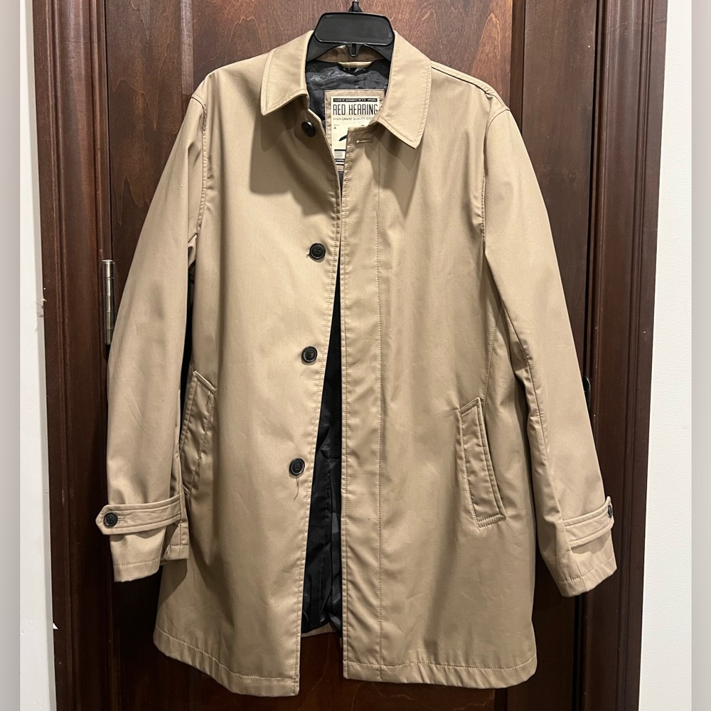 Red Herring Trench Coat Men Small